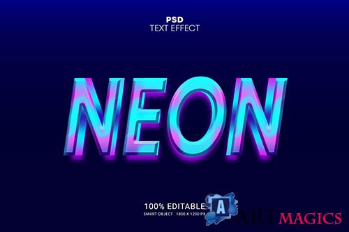 Glowing neon editable text effect premium psd