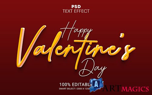 Happy valentine day editable text effect premium psd