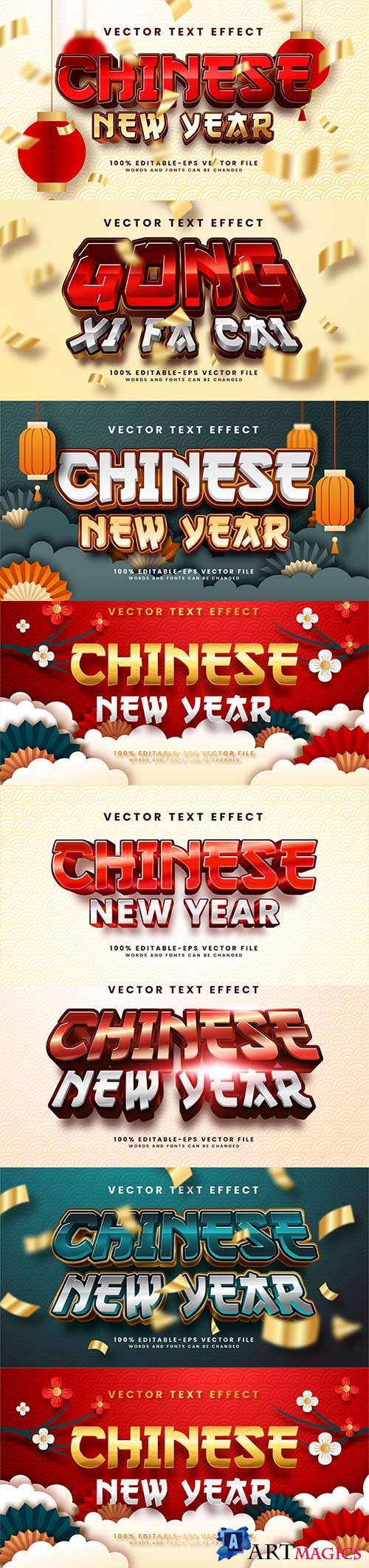 Chinese new year editable text style effect with red color theme, suitable for asian event concept