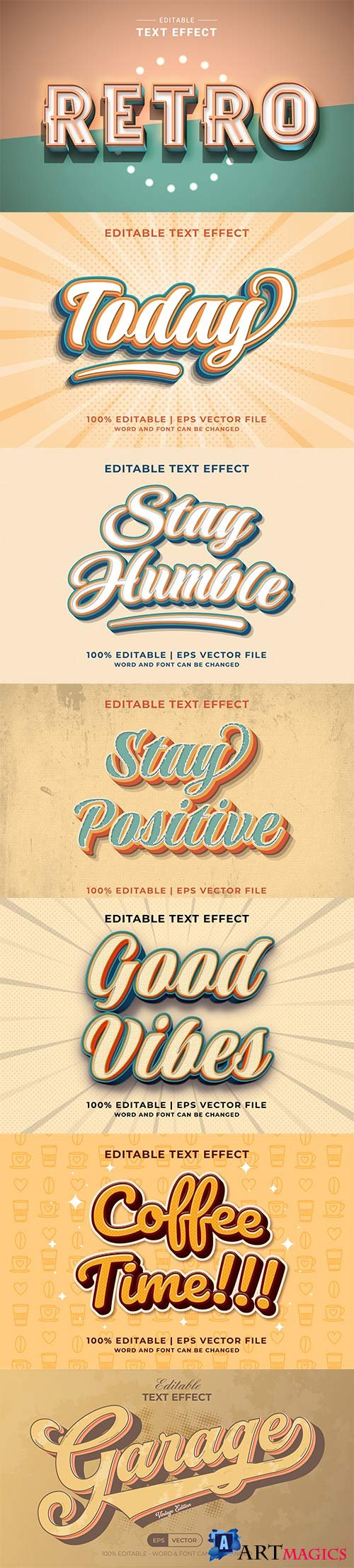 3d editable text style effect vector vol 906