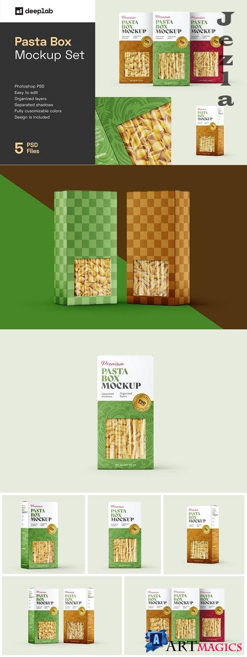 Pasta Box Packaging Mockup Set - 6912714