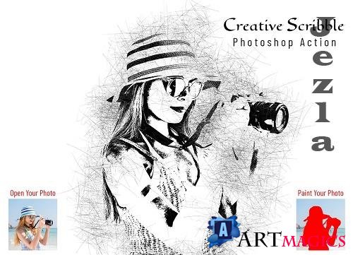 Creative Scribble Photoshop Action - 6962414