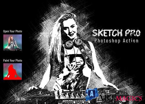 Sketch Pro Photoshop Action - 6976105