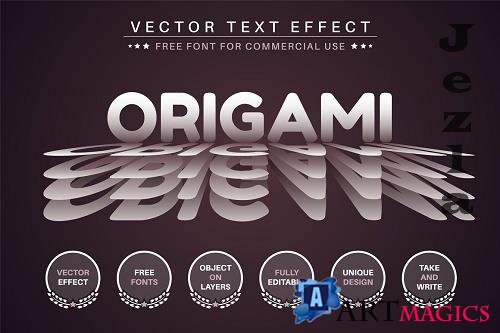 Origami Paper - Editable Text Effect - 6979226