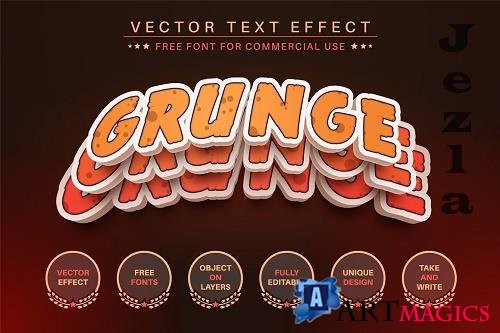 Grunge Sticker Editable Text Effect - 6982006