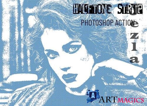 Halftone Strip Photoshop Action - 6983703