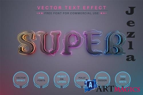 Super Lightning Editable Text Effect - 6986480
