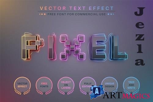Cyber Pixel - Editable Text Effect - 6995328