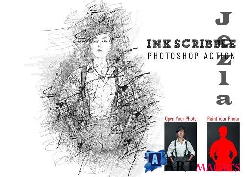 Ink Scribble Photoshop Action - 6996611