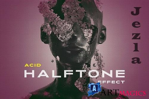 Acid Halftone Photo Effect - 6995339
