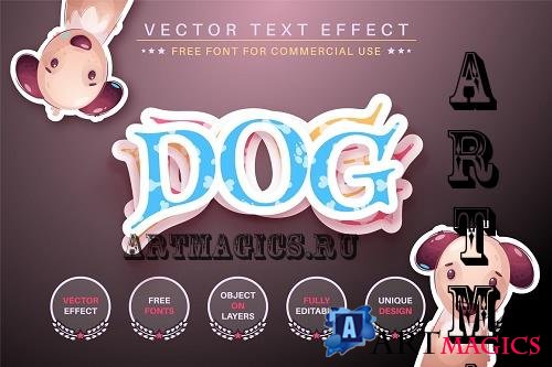 Dog Sticker - Editable Text Effect - 6998009