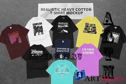 Heavy Cotton T-shirt Mockup - 6578295