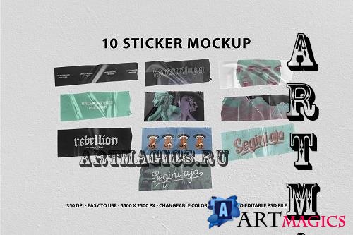 10 Realistic Sticker Mockup - 5382516
