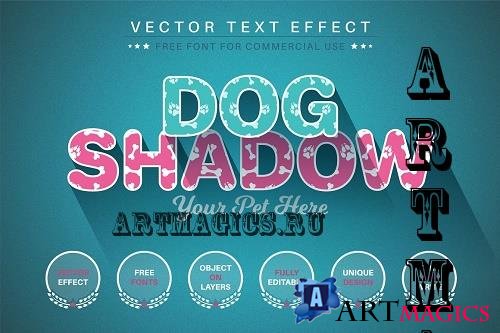 Flat Dog - Editable Text Effect - 7014221