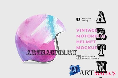 Vintage Motorbike Helmet Mockup - 6917729