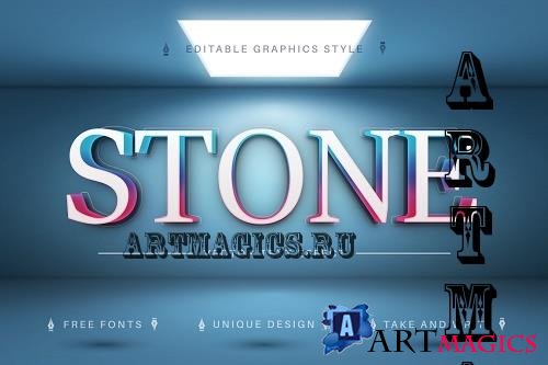 Stone Two Color Editable Text Effect - 7015401