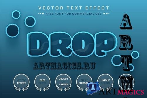 Drop Water - Editable Text Effect - 7017600