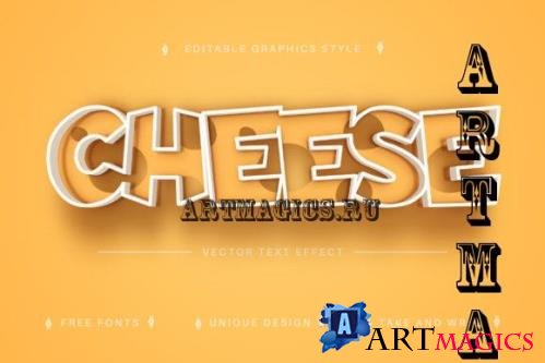 Cheese Stroke - Editable Text Effect - 7033451