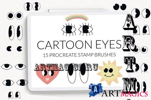 Cartoon eyes Procreate stamp brushes - 7019991