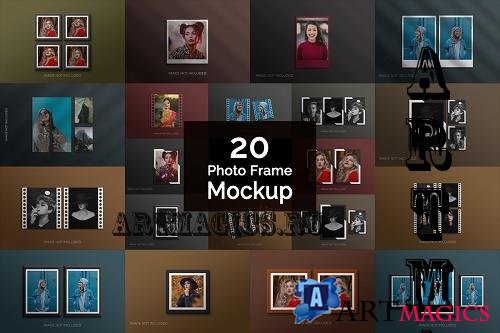 Simple Photo Frame Mockup Photoshop Bundle - 20 Premium Graphics