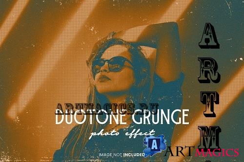Duotone grunge photo effect - R8QYSVW