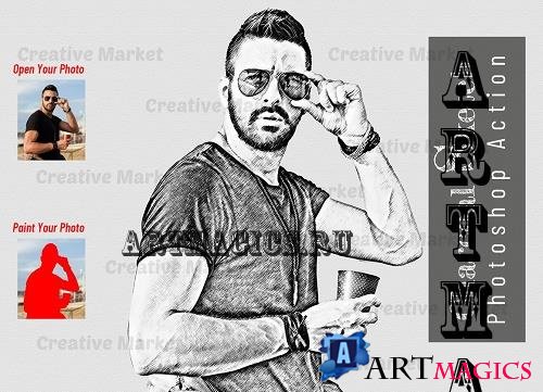 Charcoal Sketch Photoshop Action - 7053812