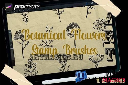 Botanical flowers brush stamp #1