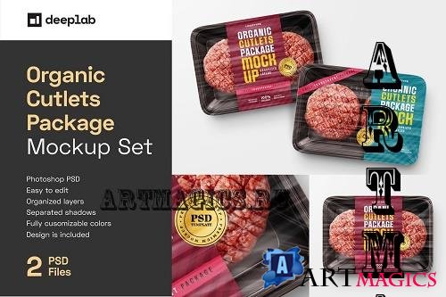 Organic Cutlets Package Mockup Set - 7052977