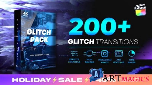 Videohive Glitch Transitions 23980929 - Project For Final Cut & Apple Motion