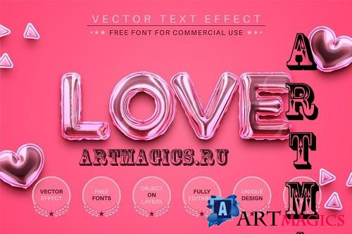 Love Balloon - Editable Text Effect - 7076477