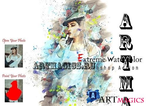 Extreme Watercolor Photoshop Action - 7080961
