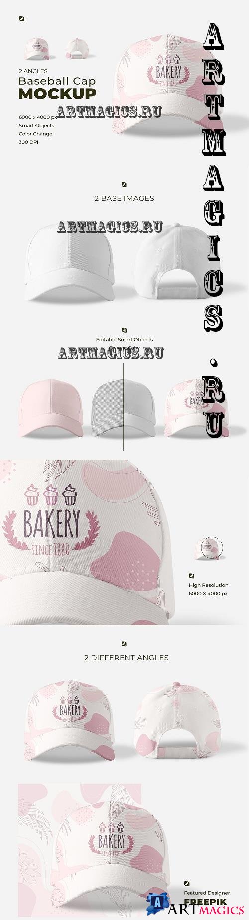 Velcro Snapback Baseball Cap Mockup - 7037461