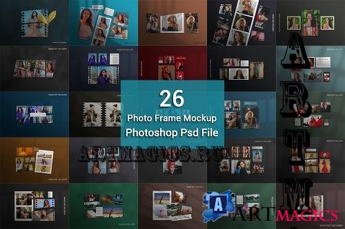 Photo Frame Mockup with Paper Bundle V5 - 26 Premium Graphics
