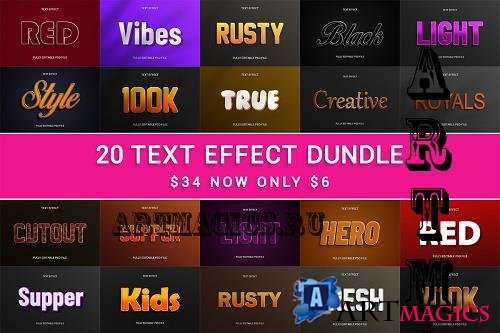 Editable 3D Text Effect Bundle V2 - 20 Premium Graphics