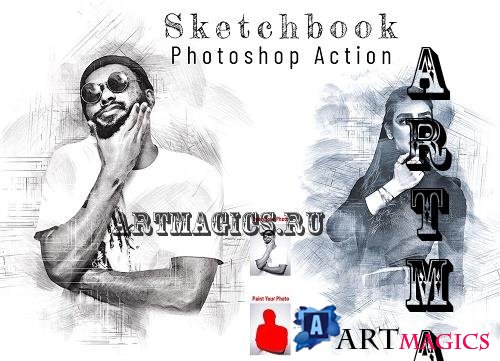Sketchbook Photoshop Action - 7087403
