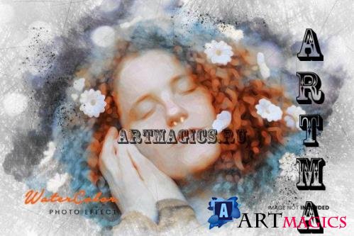 Watercolor Photo Effect Psd