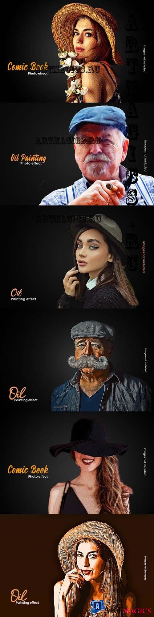 Comic Book and Oil Painting Photo Effect Bundle