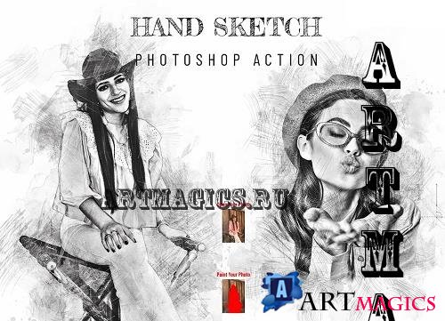 Hand Sketch Photoshop Action - 7099226