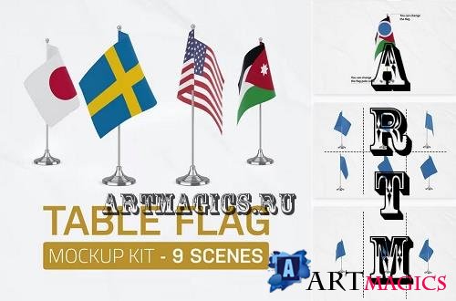 Table Flag Mockup Kit - 7105325