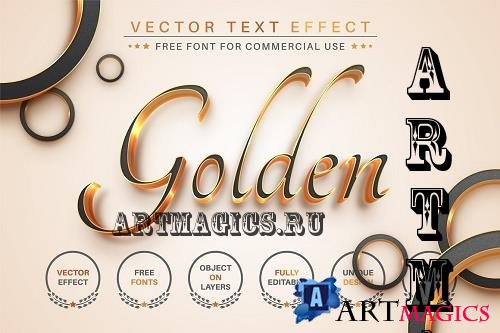 Gold Lettering Editable Text Effect - 7123592