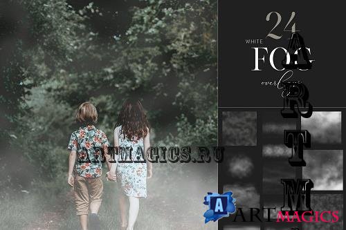 24 Fog Overlays, Realistic Fog Clipart, PNG files - 1889889