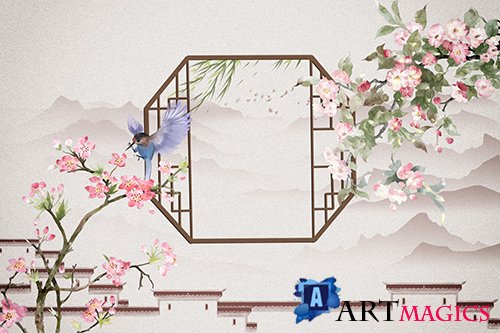 Psd Chinese Style Spring Background