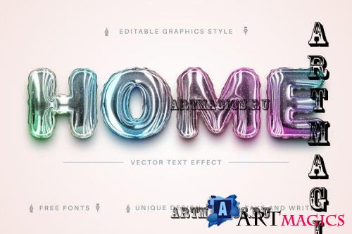 Bubble Holo - Editable Text Effect, Font Style - 7165344