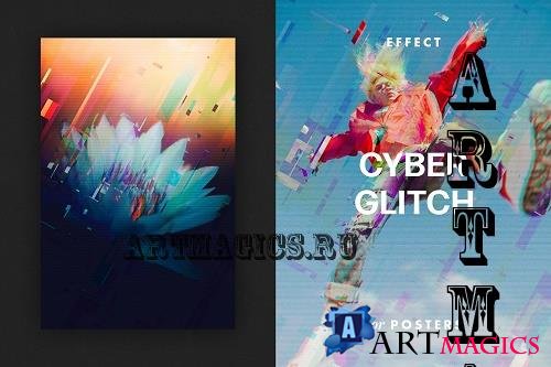 Cyber Glitch Effect for Posters - 7158293