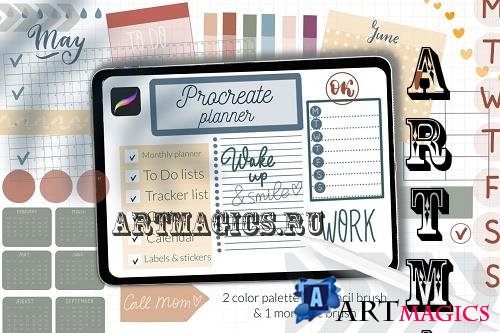 Procreate iPad planner stamps brush - 6033912