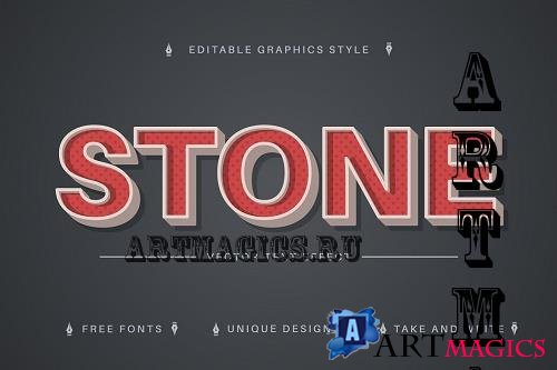 Retro Stone - Editable Text Effect - 7156329