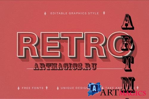 Red Retro - Editable Text Effect - 7157255