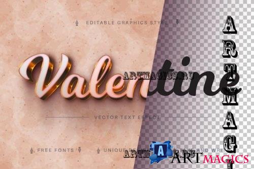Valentine Gold - Editable Text Effect, Font Style - 7162942