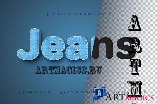 3D Jeans Textile - Editable Text - 7178268