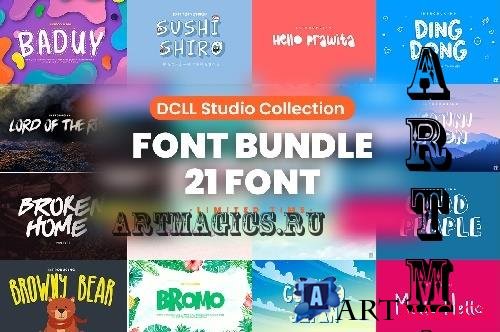 DCLL Studio Collection Font Bundle - 21 Premium Fonts